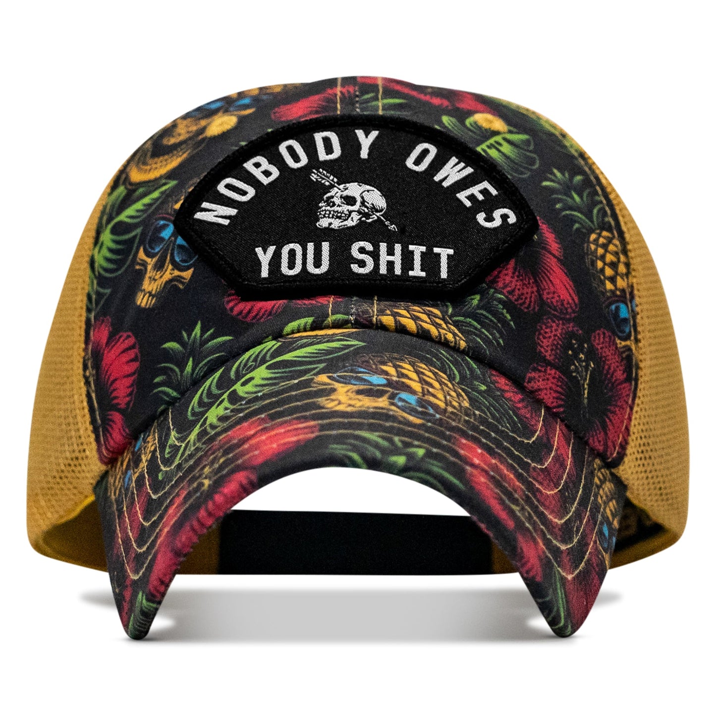 Nobody Owes You Shit Arched Patch Tactical Ripstop Mesh Snapback Hat