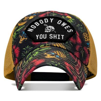 Nobody Owes You Shit Arched Patch Tactical Ripstop Mesh Snapback Hat
