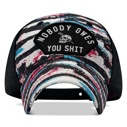 Nobody Owes You Shit Arched Patch Tactical Ripstop Mesh Snapback Hat