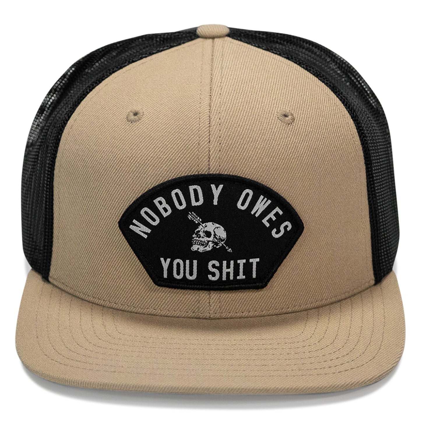 Nobody Owes Your Shit Arched Patch Flatbill SnapBack Hat