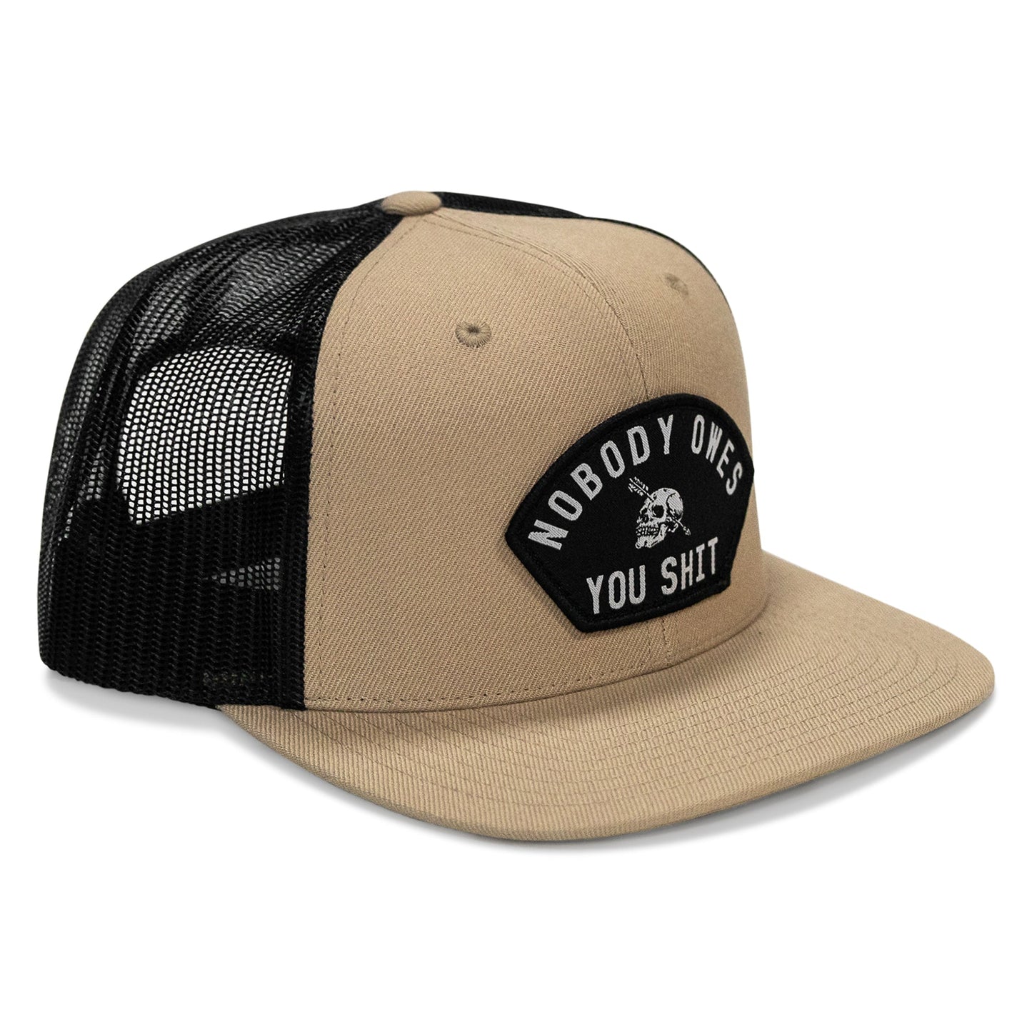 Nobody Owes Your Shit Arched Patch Flatbill SnapBack Hat