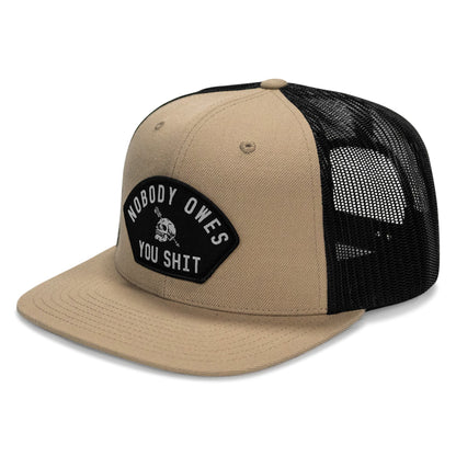 Nobody Owes Your Shit Arched Patch Flatbill SnapBack Hat