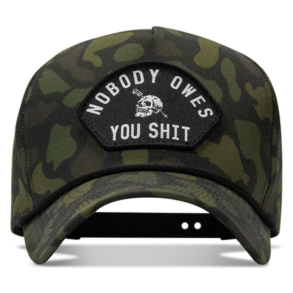 Nobody Owes You Shit Arched Patch 5 Pannel Rope Snapback