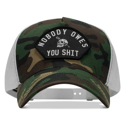 Nobody Owes You Shit Arched Skull Patch Snapback