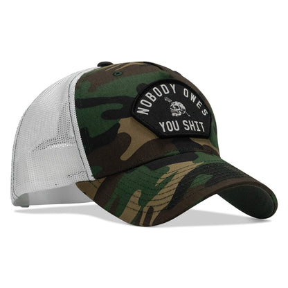 Nobody Owes You Shit Arched Skull Patch Snapback