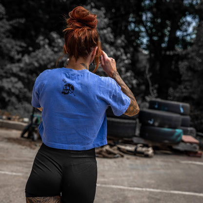 Nobody Owes You Shit Skull Women's Crop Heavyweight Tee