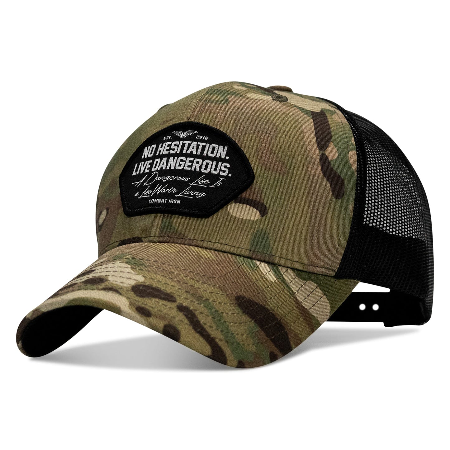No Hesitation. Live Dangerous Patch Snapback Hat