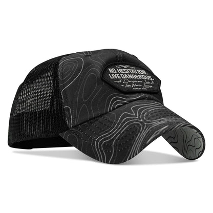 No Hesitation. Live Dangerous Patch Tactical Ripstop Mesh Snapback Hat