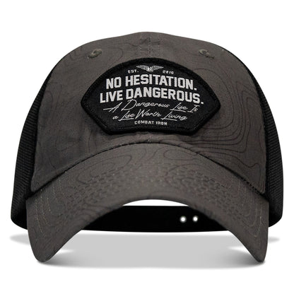 No Hesitation. Live Dangerous Patch Tactical Ripstop Mesh Snapback Hat