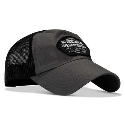 No Hesitation. Live Dangerous Patch Tactical Ripstop Mesh Snapback Hat