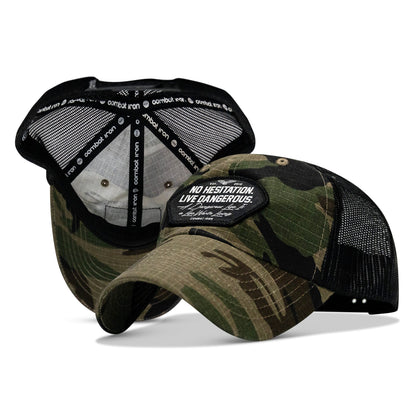 No Hesitation. Live Dangerous Patch Tactical Ripstop Mesh Snapback Hat