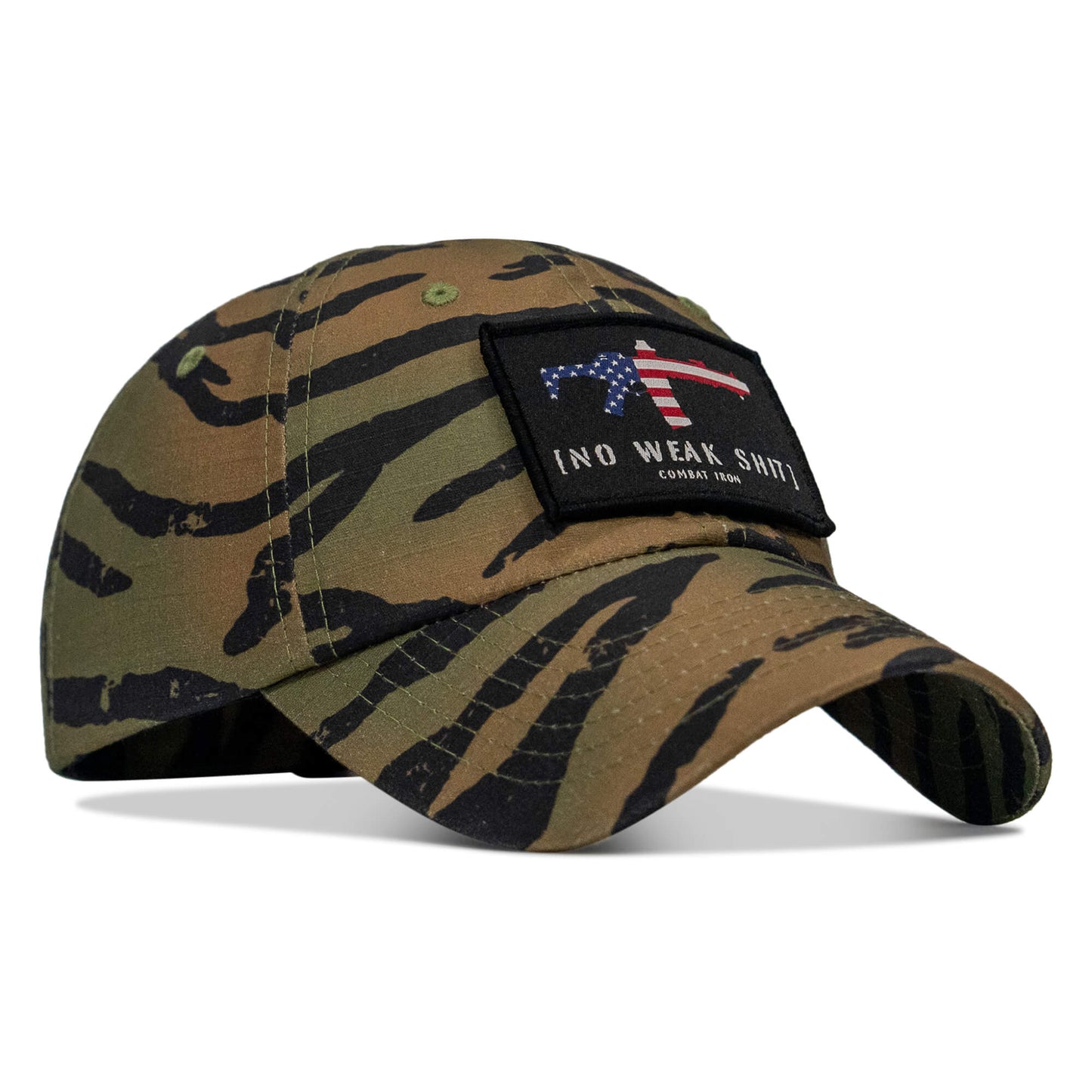 No Weak Shit American Flag Rifle Patch Tactical Ripstop Mesh Snapback Hat
