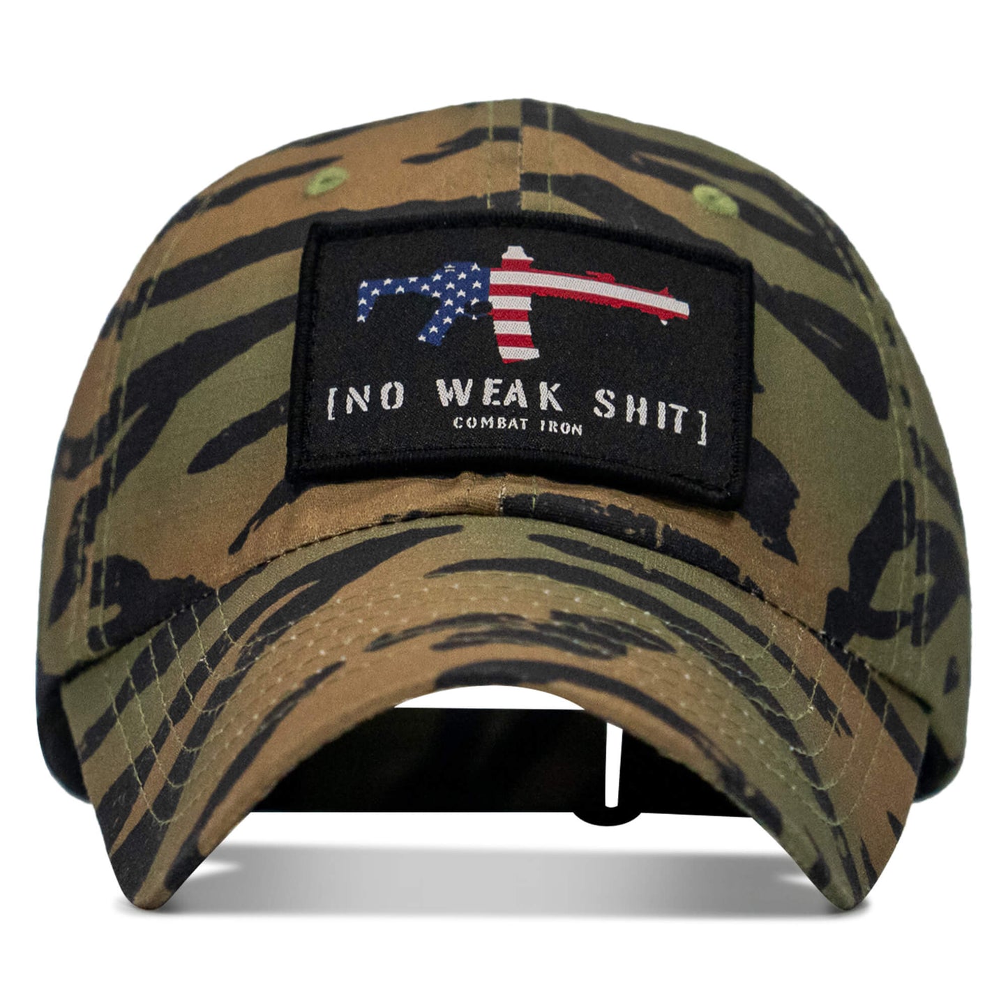 No Weak Shit American Flag Rifle Patch Tactical Ripstop Mesh Snapback Hat