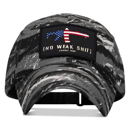 No Weak Shit American Flag Rifle Patch Tactical Ripstop Mesh Snapback Hat