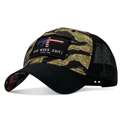No Weak Shit American Flag Rifle Patch Original Ripstop Snapback Hat