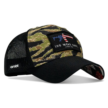 No Weak Shit American Flag Rifle Patch Original Ripstop Snapback Hat