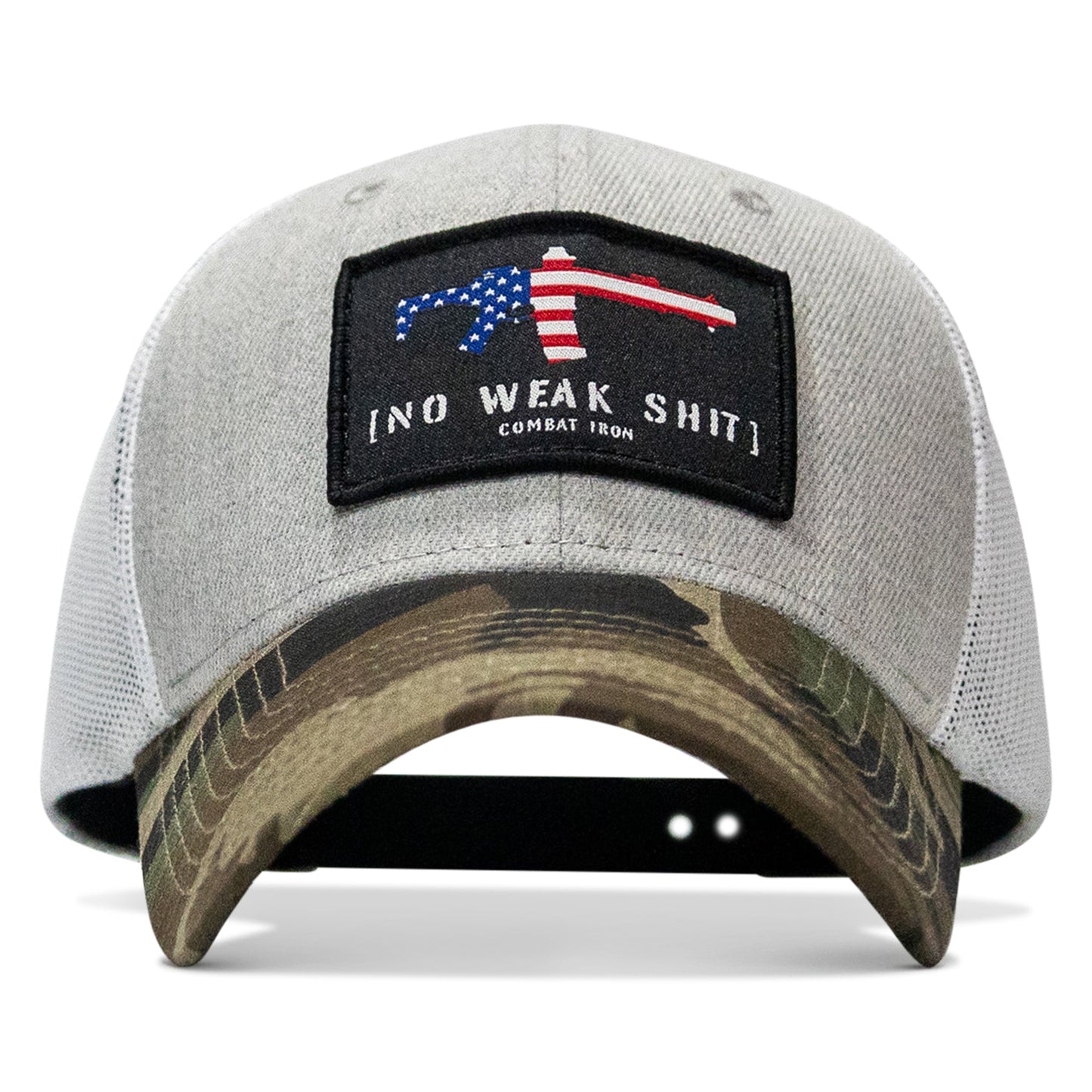 No Weak Shit American Flag Rifle Patch Original Ripstop Snapback Hat
