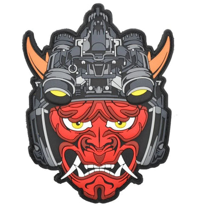 Tactical Oni Samurai with Night Vision Goggles PVC Patch - Unleash Fear and Strength