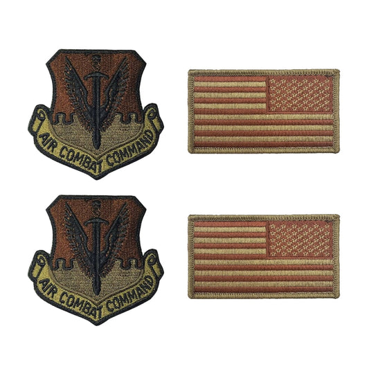 US Air Force Air Combat Command OCP Spice Brown Patch and Flag Bundle