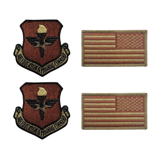 US Air Force Air Education and Training Command OCP Spice Brown Patch and Flag Bundle