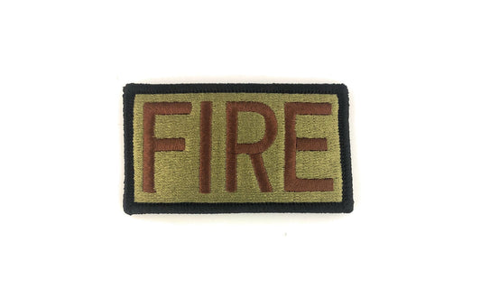 Air Force Fire Brassard with Spice Brown Letters and Black Border Ocp Patch w/Hook Fastener