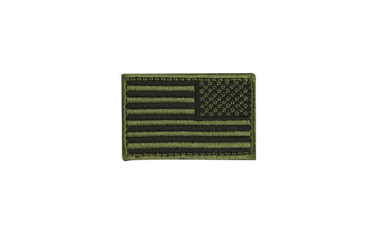 Reverse Olive Drab U.S. Flag With Hook Fastener