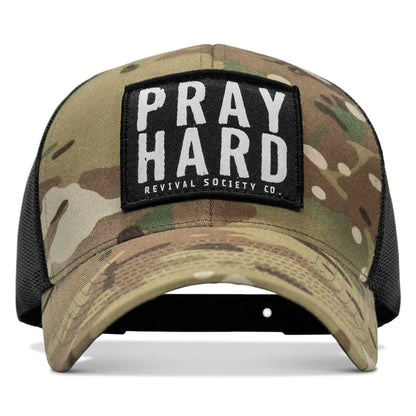 Pray Hard Patch Snapback Hat