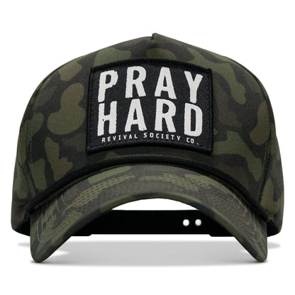 Pray Hard Patch 5 Pannel Rope Snapback