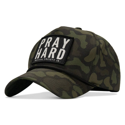 Pray Hard Patch 5 Pannel Rope Snapback