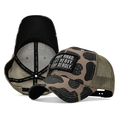 Pray Hard. Lift Heavy. Stay Deadly. Patch Original Ripstop Snapback Hat