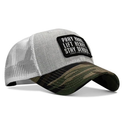Pray Hard. Lift Heavy. Stay Deadly. Patch Original Ripstop Snapback Hat