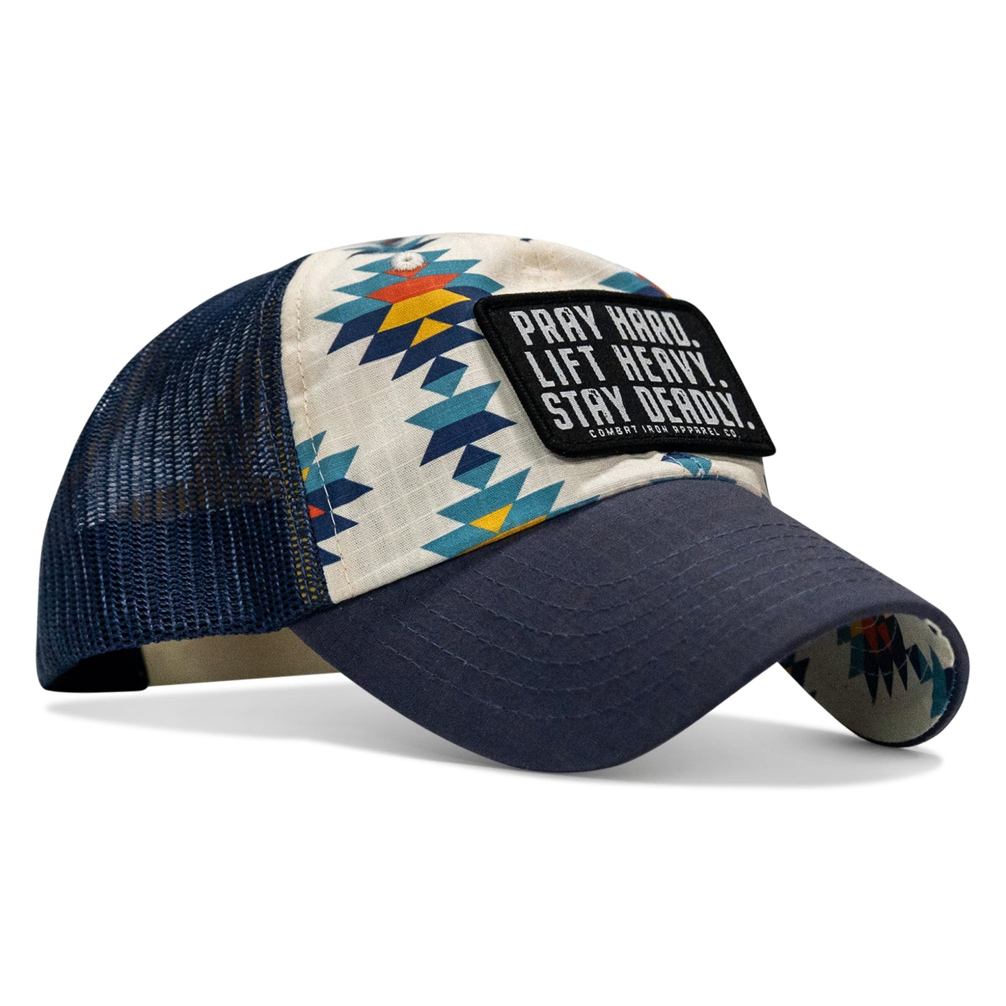 Pray Hard. Lift Heavy. Stay Deadly. Patch Tactical Ripstop Mesh Snapback Hat