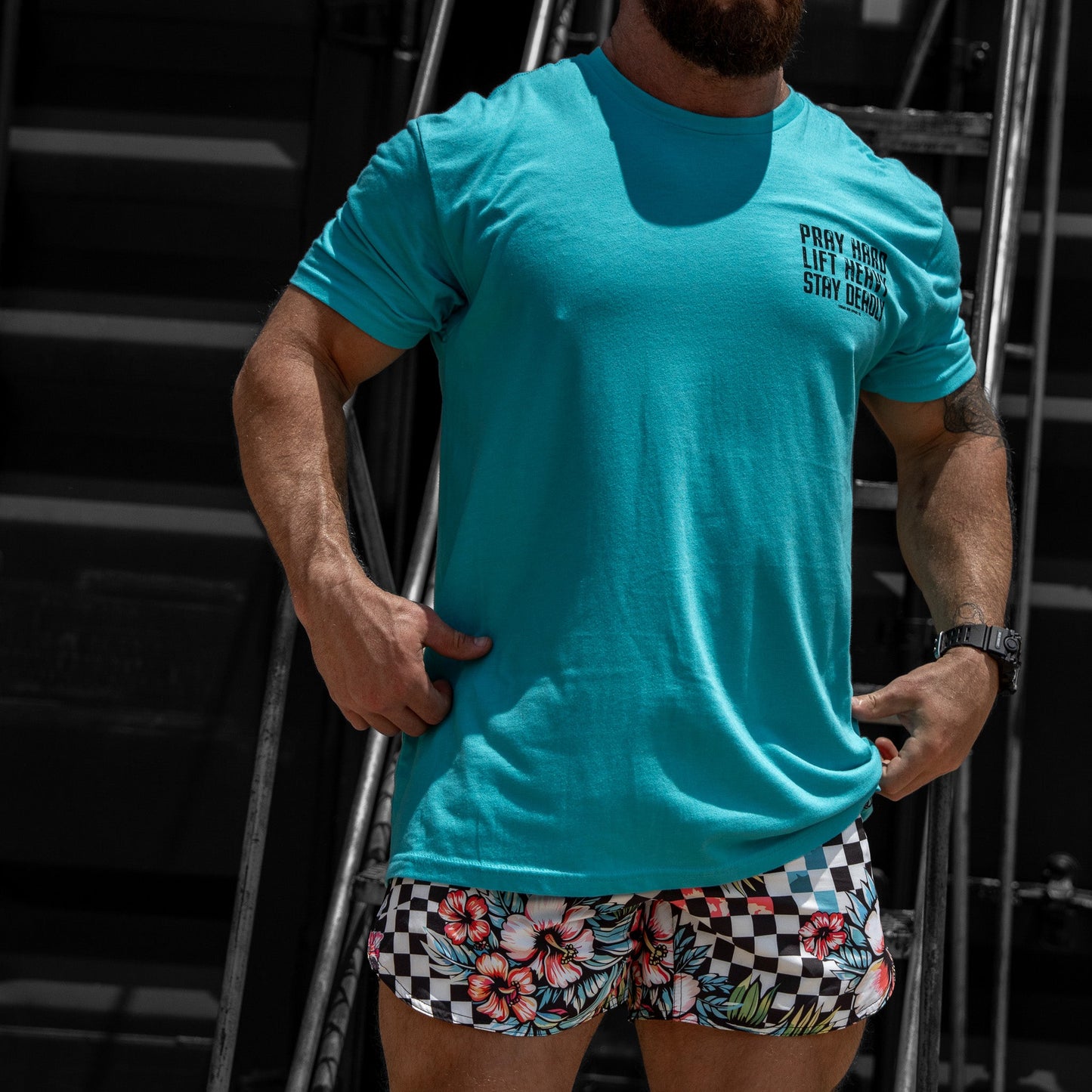 Pray Hard. Lift Heavy. Stay Deadly. V2 Men's T-Shirt