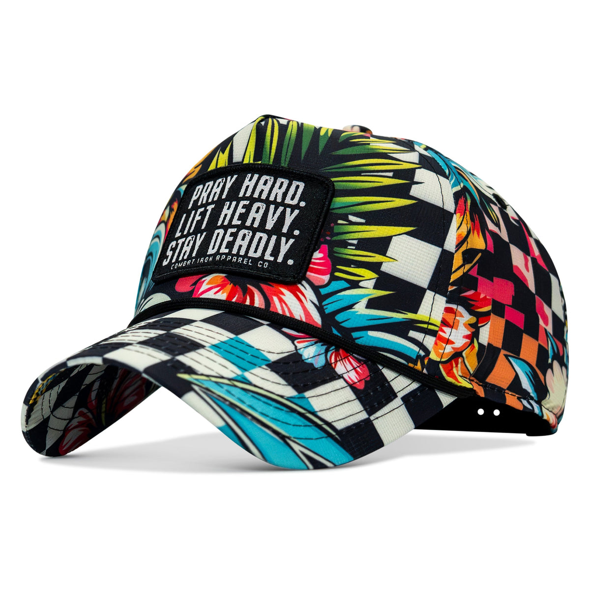 Pray Hard. Lift Heavy. Stay Deadly. Patch Waterproof Weekender Snapback