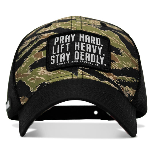 Pray Hard. Lift Heavy. Stay Deadly. Patch Original Ripstop Snapback Hat