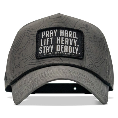 Pray Hard. Lift Heavy. Stay Deadly. Patch Waterproof Weekender Snapback