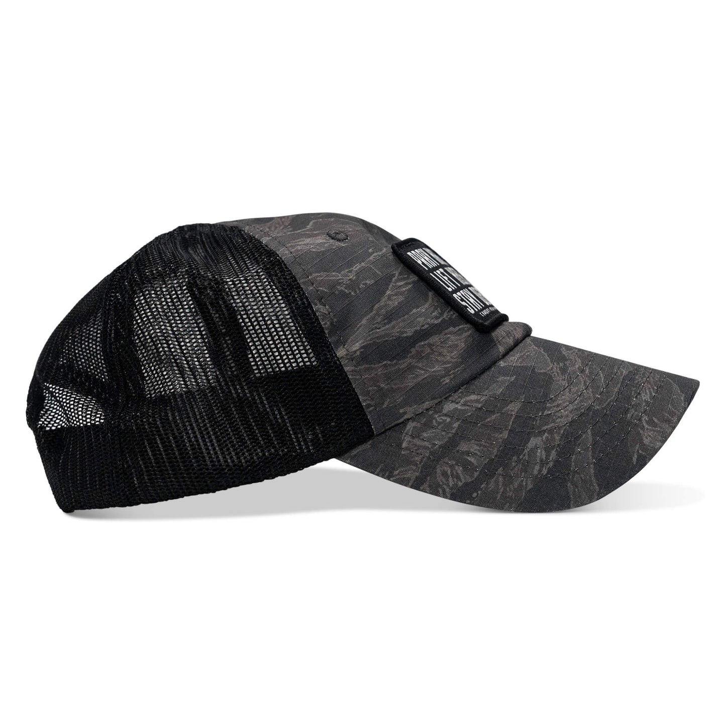 Pray Hard. Lift Heavy. Stay Deadly. Patch Tactical Ripstop Mesh Snapback Hat