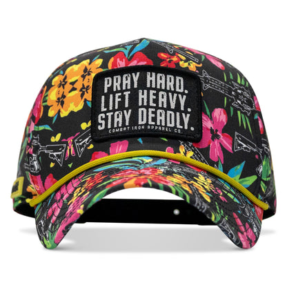 Pray Hard. Lift Heavy. Stay Deadly. Patch Waterproof Weekender Snapback