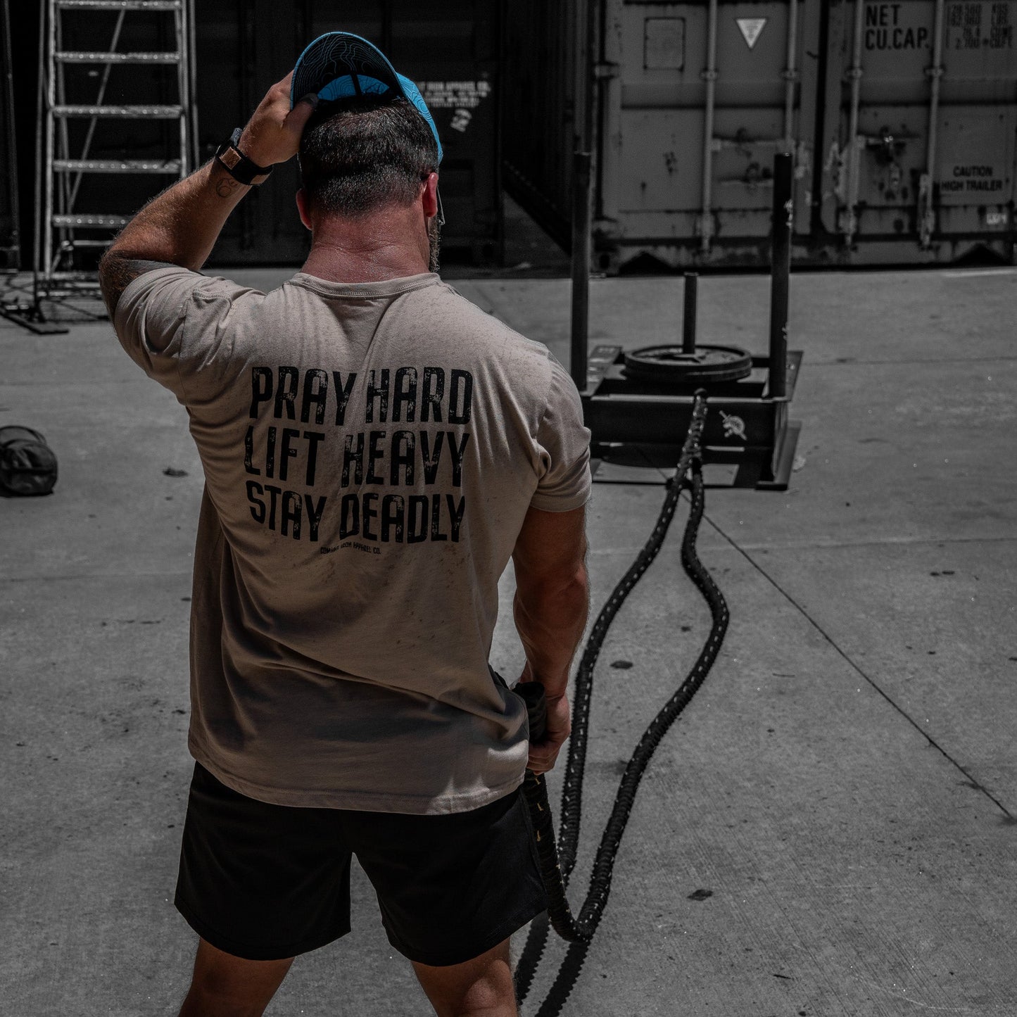 Pray Hard. Lift Heavy. Stay Deadly. V2 Men's T-Shirt