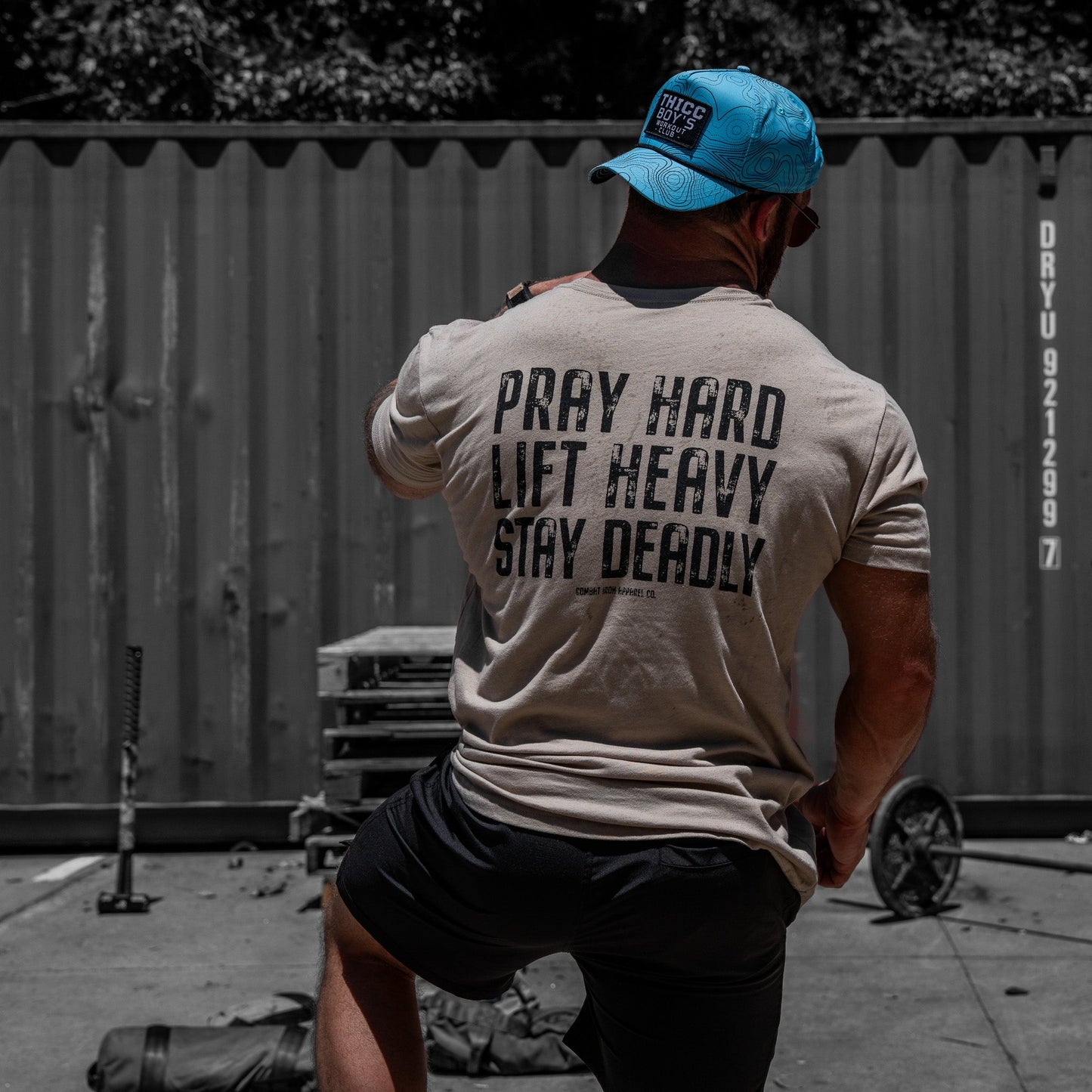 Pray Hard. Lift Heavy. Stay Deadly. V2 Men's T-Shirt