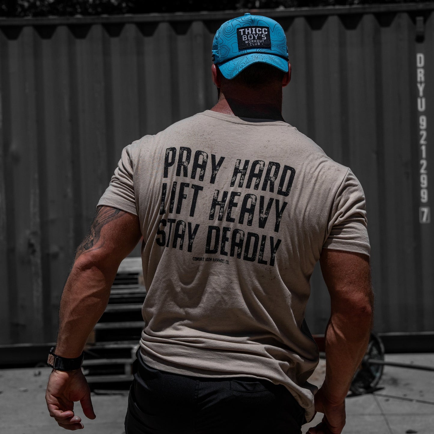 Pray Hard. Lift Heavy. Stay Deadly. V2 Men's T-Shirt