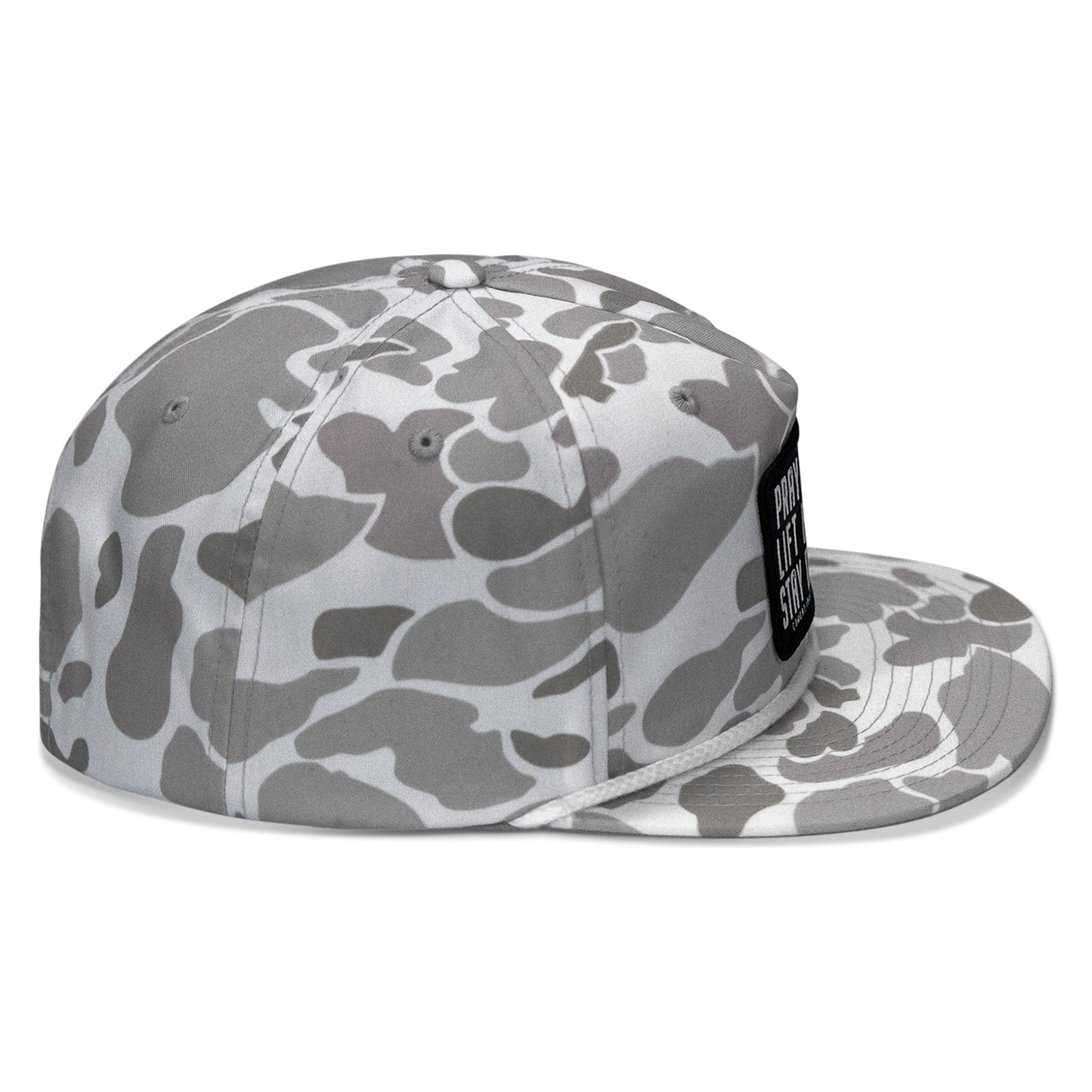 Pray Hard. Lift Heavy. Stay Deadly Patch Flatbill Hat