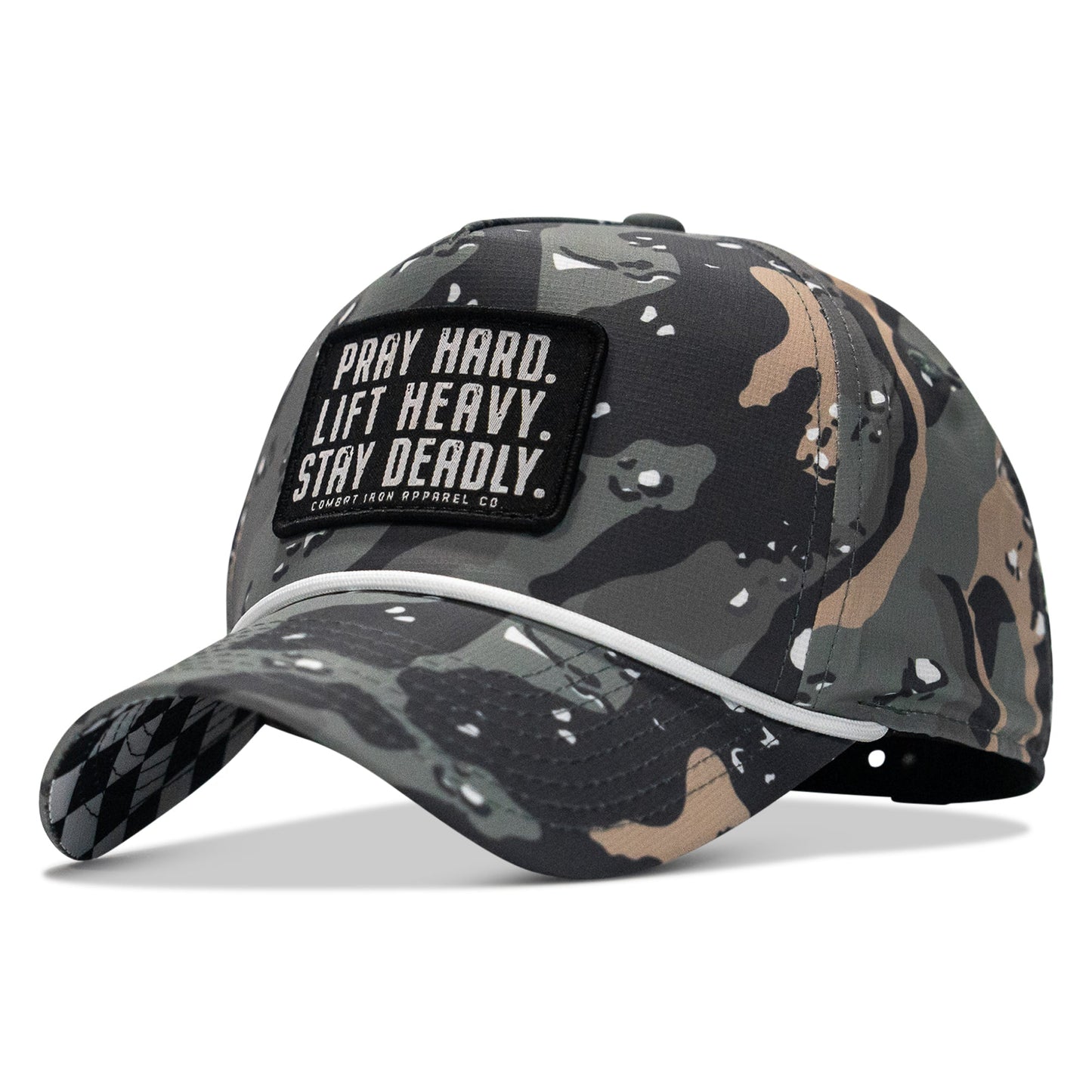 Pray Hard. Lift Heavy. Stay Deadly. Patch Waterproof Weekender Snapback