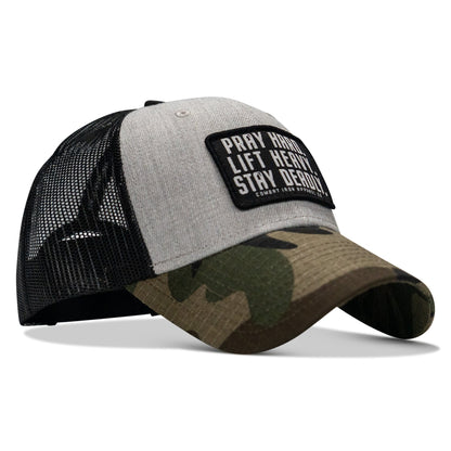 Pray Hard. Lift Heavy. Stay Deadly. Patch Original Ripstop Snapback Hat