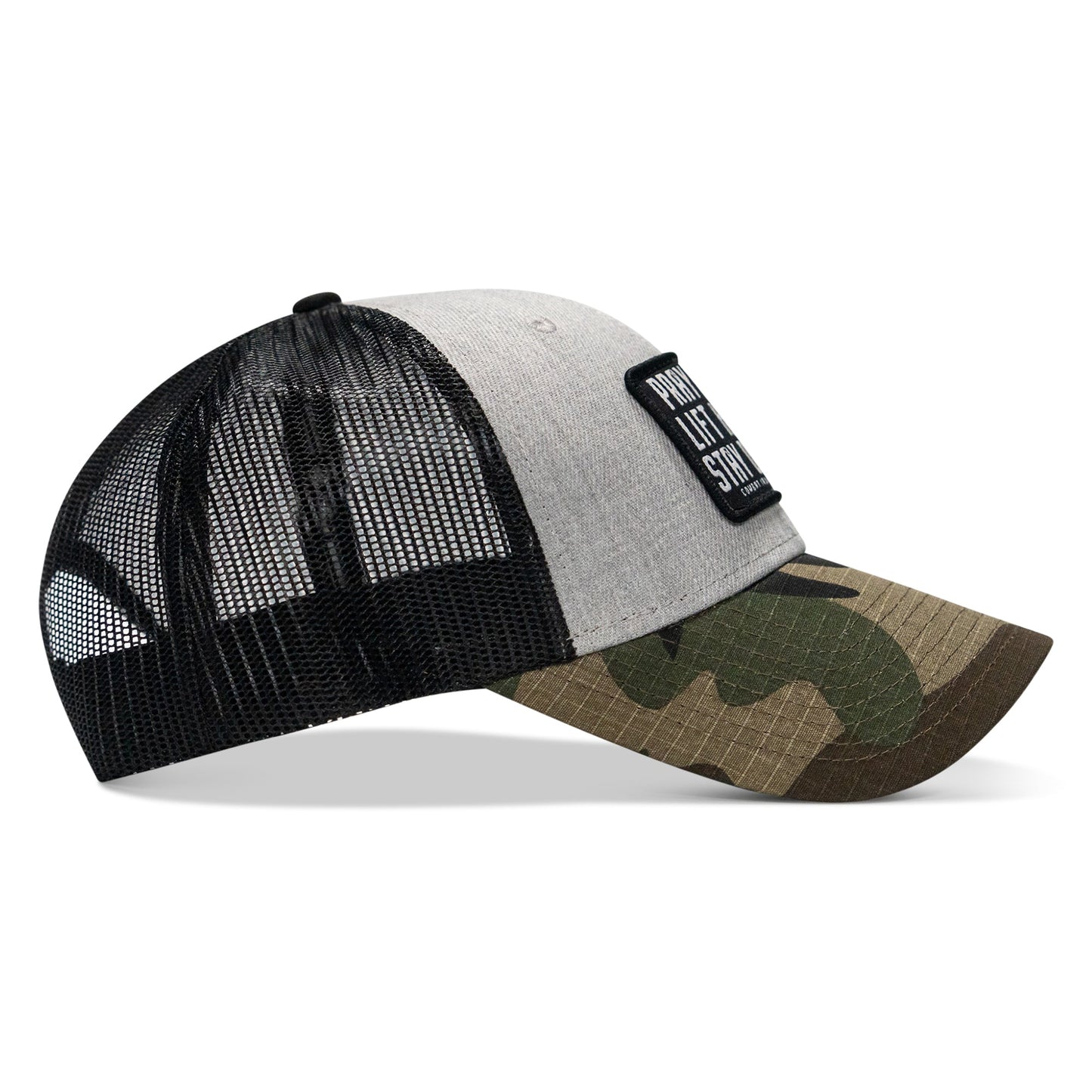 Pray Hard. Lift Heavy. Stay Deadly. Patch Original Ripstop Snapback Hat