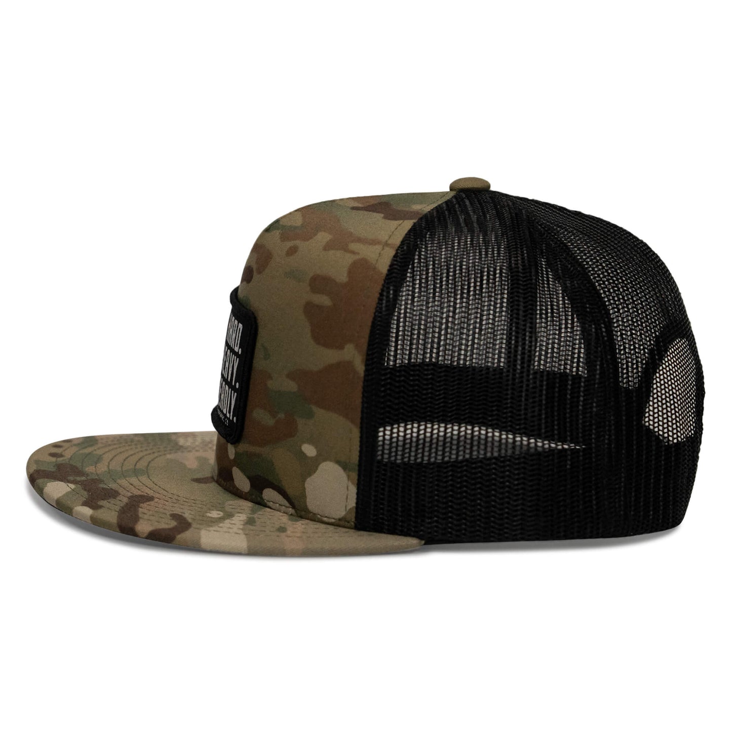 Pray Hard. Lift Heavy. Stay Deadly. Flat Bill SnapBack Hat