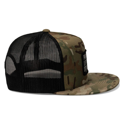Pray Hard. Lift Heavy. Stay Deadly. Flat Bill SnapBack Hat