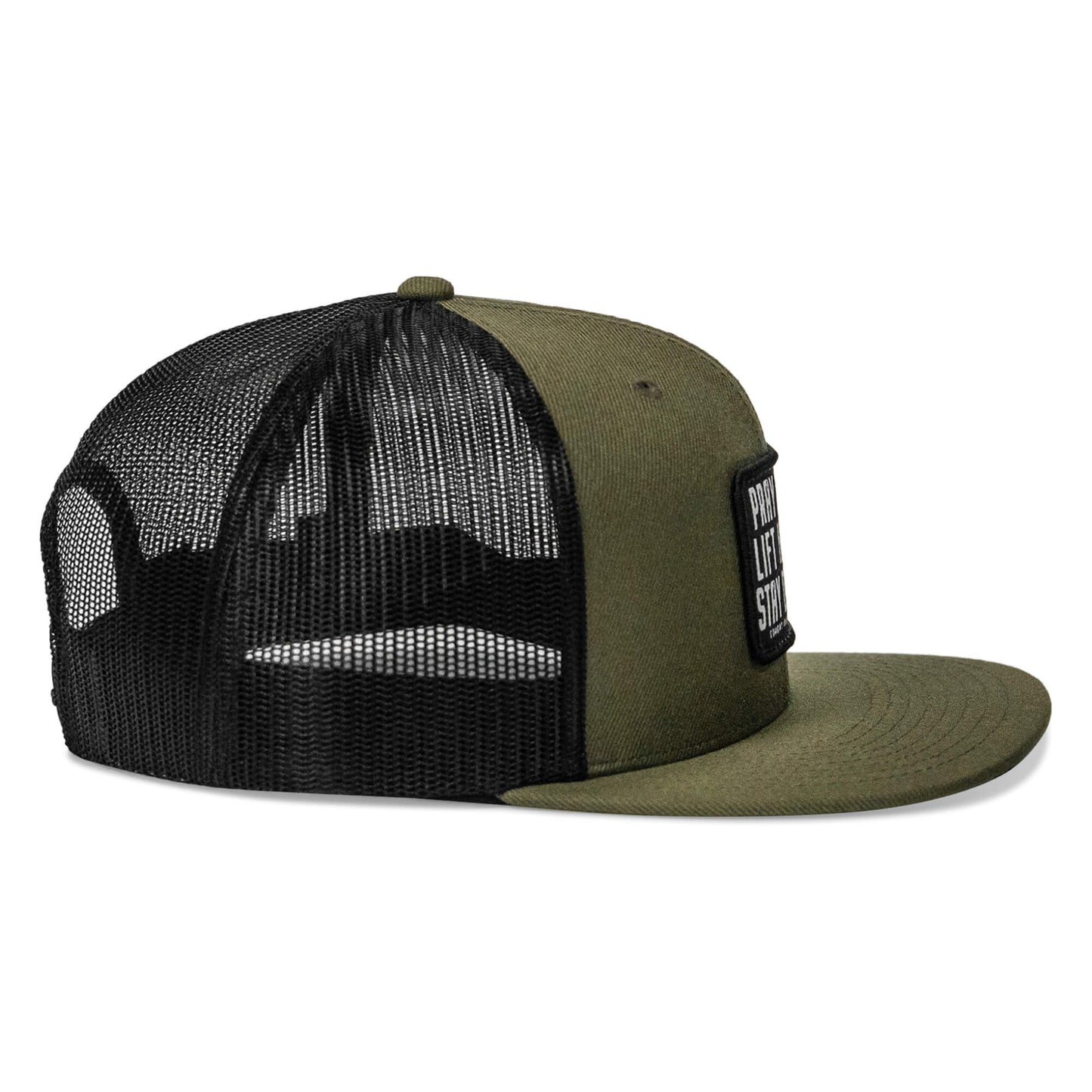 Pray Hard. Lift Heavy. Stay Deadly. Flat Bill SnapBack Hat