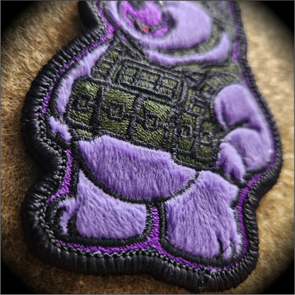 Operation Over It Bear - IDFC BEARS - 4" Fuzzy Embroidered Patch - Purple