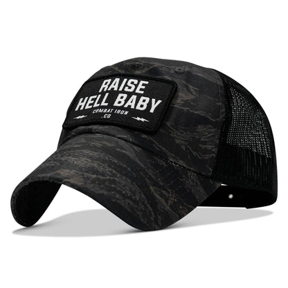 Raise Hell Baby Patch Tactical Ripstop Mesh Snapback Hat